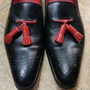 Betito Gianni loafers black red tassel blake stitch made spain 40EU 8.5US brogue